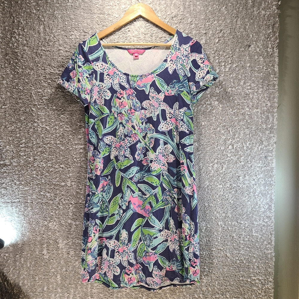 Lilly Pulitzer TAMMY Dress UPF 50+‎ "SWAY THIS WAY" 8 Floral Viscose Cotton READ